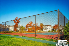10 Foot High System21 Brown Chaink-Link Fence With Tennis Court Fabric