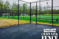 10 Foot High System21 Industrial with Mid and Bottom Rail in Black for Sport Court