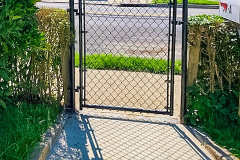 4 Foot High System21 Black Chain-Link Fence-With Walk Gate