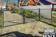4 Foot High System21 Black Chain-Link Fence With Double Drive Gate