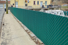 5 Foot High Galvanized Chain-Link Fence with Green Wing Slats