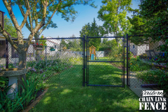 5 Foot High System21 Black Chain-Link Fence Gate With Sta-Klos Gate Closer