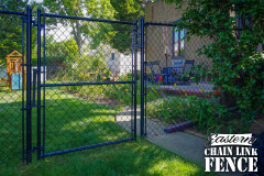 5 Foot High System21 Black Chain-Link Fence Gate With Sta-Klos Gate Closer