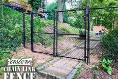 6 Foot High System21 Black Chain-Link Fence Double Drive Gate