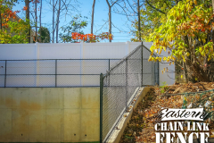 6 Foot High System21 Black Chain-Link Fence With Mid and Bottom Rail