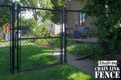 6 Foot High System21 Black Chain-Link Fence With Walk Gate