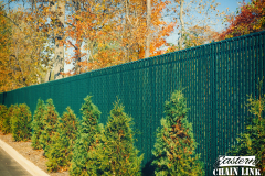 6 Foot High System21 Green Chaink Link Fence With Green Top Locking Slats