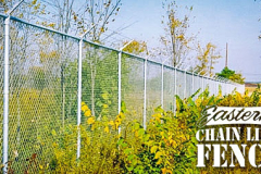 6 Foot High and 1 Foot Barb Galvanized Eastern Chain-Link Fence With Galvanized Framework