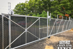 6 Foot High and 1 Foot Barb Wire Cantilever Slide Gate With Black Wing Slats