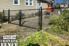System21 Black Chain-Link Fence With Double Drive Gate